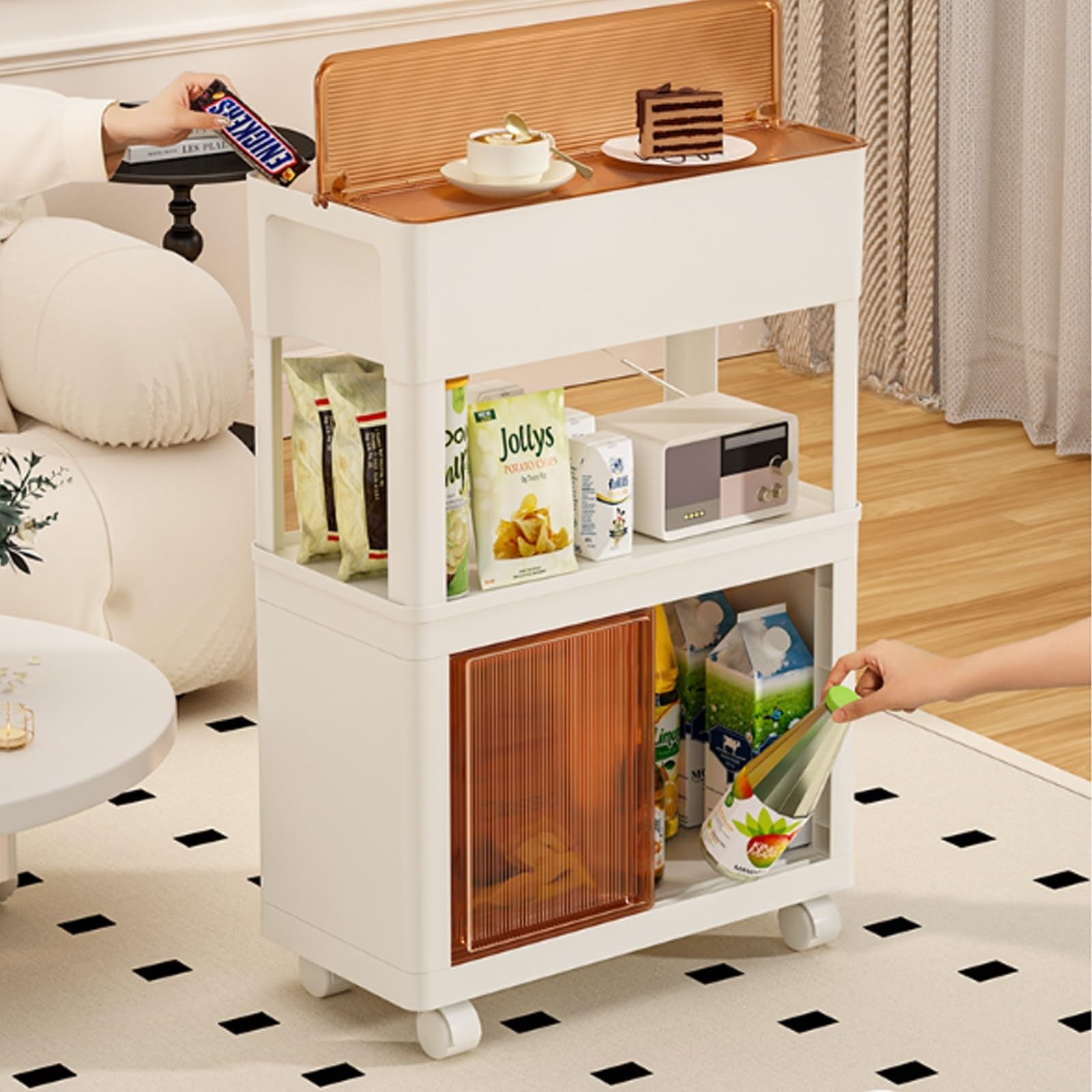 Cocina Passeggino for snack, portaoggetti, barra mobile portatile da pavimento a , multilivello nel soggiorno della casa Estante de almacenamiento