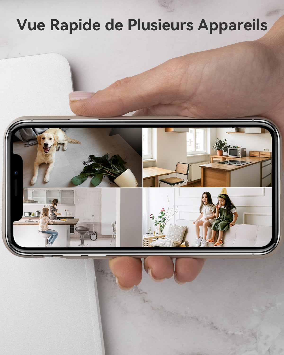 Imou Caméra Surveillance WiFi Intérieure 3K(5MP) Caméra 360° Connectée Smartphone avec Détection Humaine AI Suivi Intelligent Sirène Audio Bidirectionnel Compatible Alexa pour Bébé/Animaux