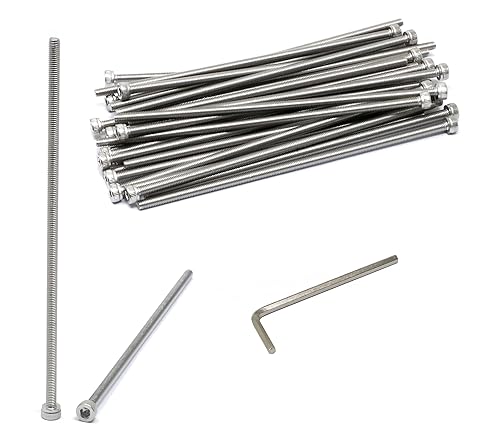 Miniatura 17 de iexcell 25 piezas M4 x 60/65/70/75/3.150 in paso de rosca 0.028 in acero inoxidable 304 cabeza hexagonal Tornillos Tornillos surtido Kit