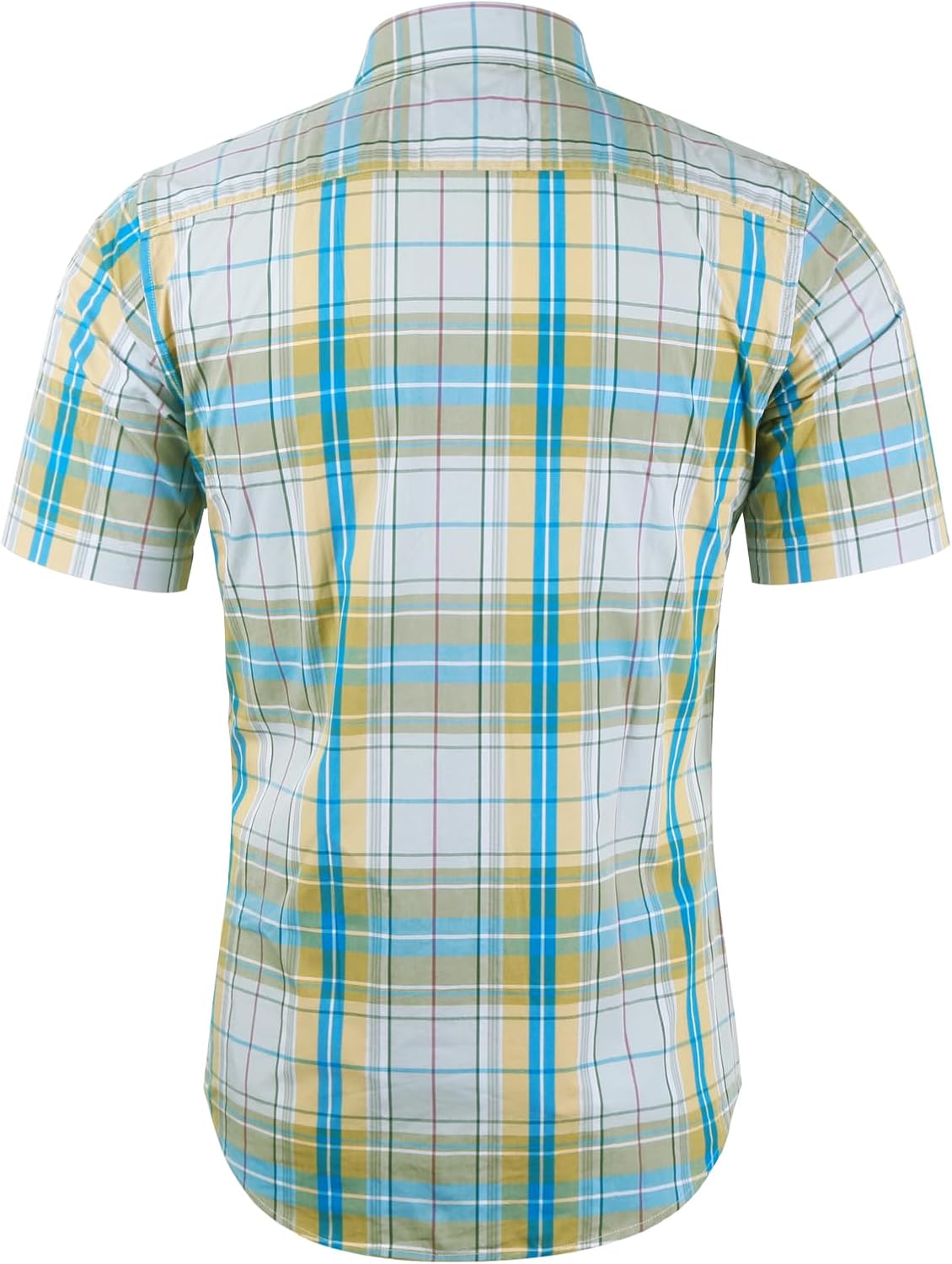 Mens Casual Regular Fit Short Sleeve Plaid Shirts - Image 2
