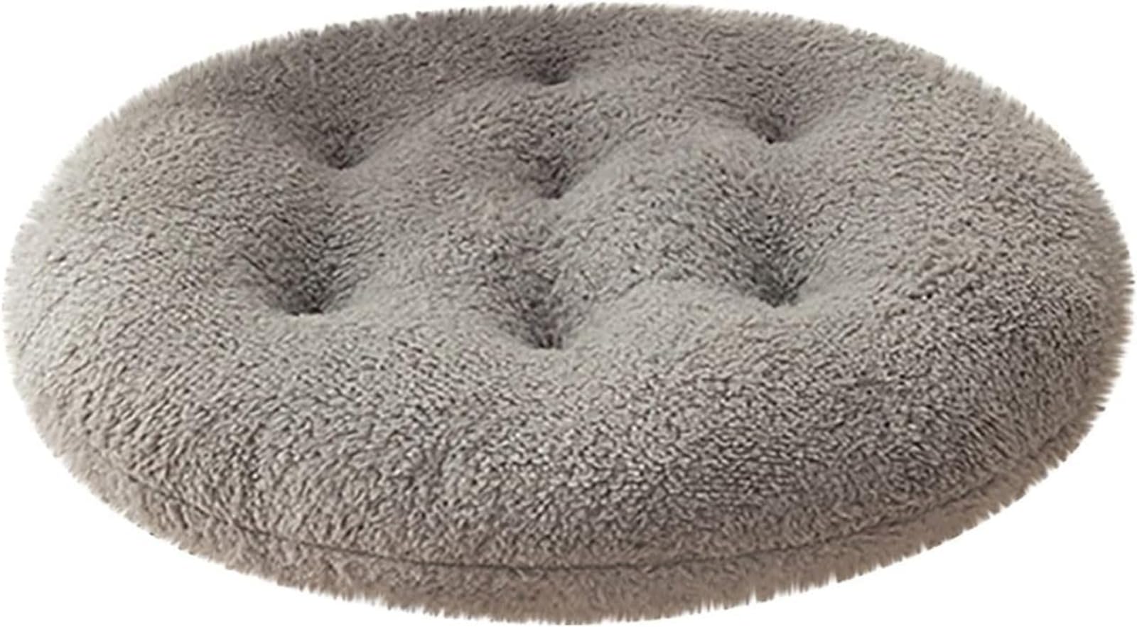 FENXIXIONE Thickened Sherpa Fleece Round Seat Cushion - Memory Foam Chair Cushion, Soft Faux Fur Winter Support Cushions for Dining Chair (40 * 40cm,Grey)