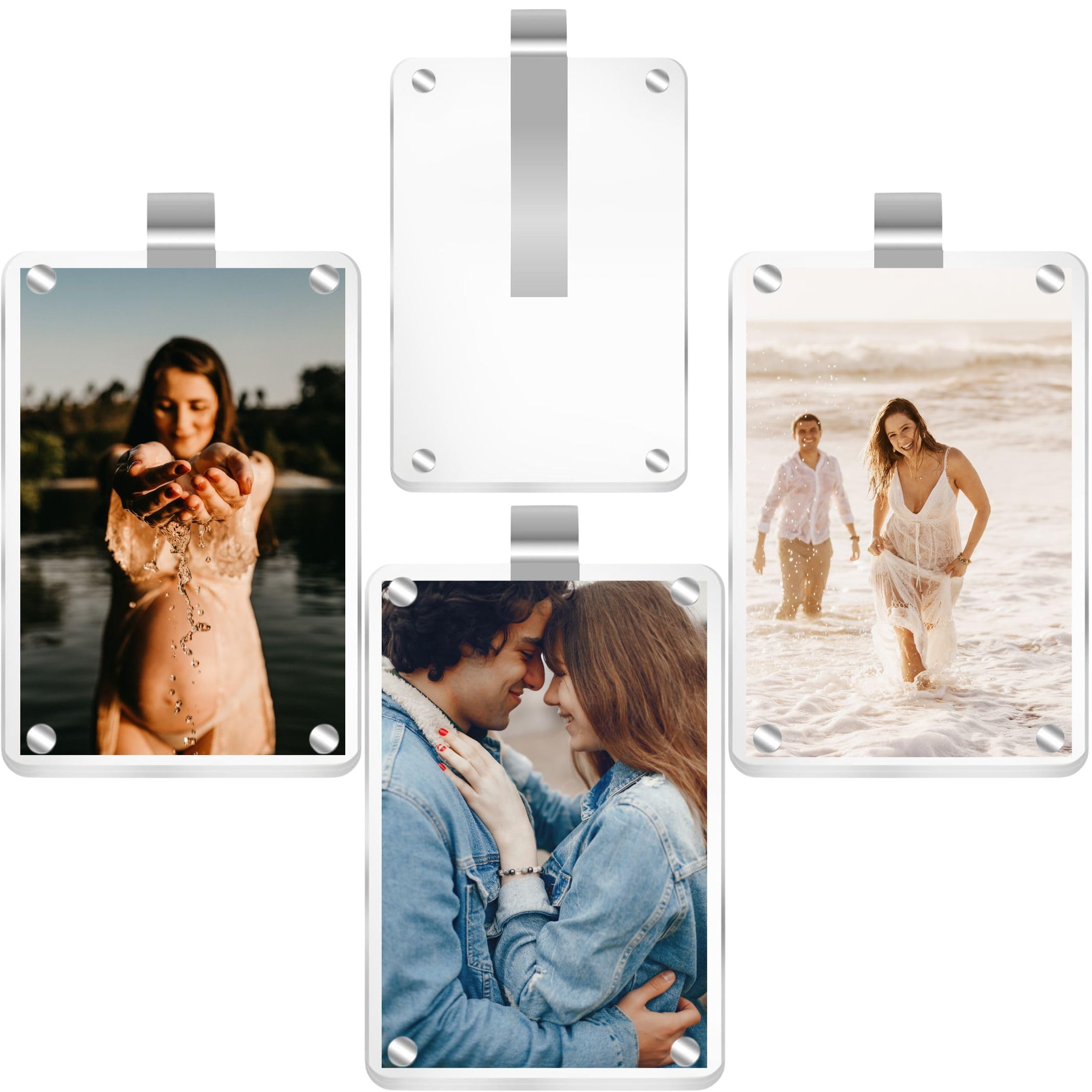 4Pcs Magnetic Acrylic Photo Holder For Car Visor, Personalized Picture