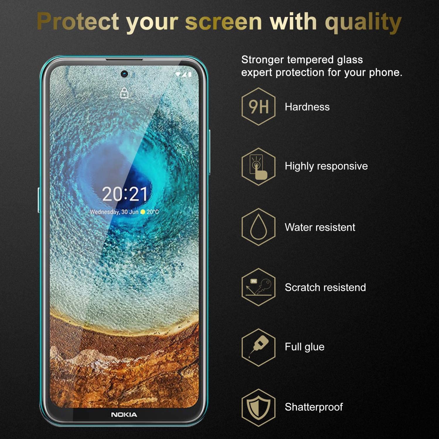 Cadorabo 3x Pellicola Protettiva compatibile con Nokia 1.3 in ELEVATA