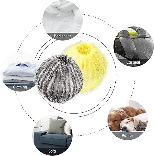 Miniatura 4 de Removedor de pelo de mascotas para lavandería, removedor de pelo de perro para lavandería, bolas de secado reutilizables y bolas de lavado removedor