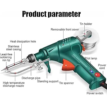 Kit Fer à Souder QWORK 60W - Avec étain, Pompe à Dessouder Et Pinces - Idéal électronique