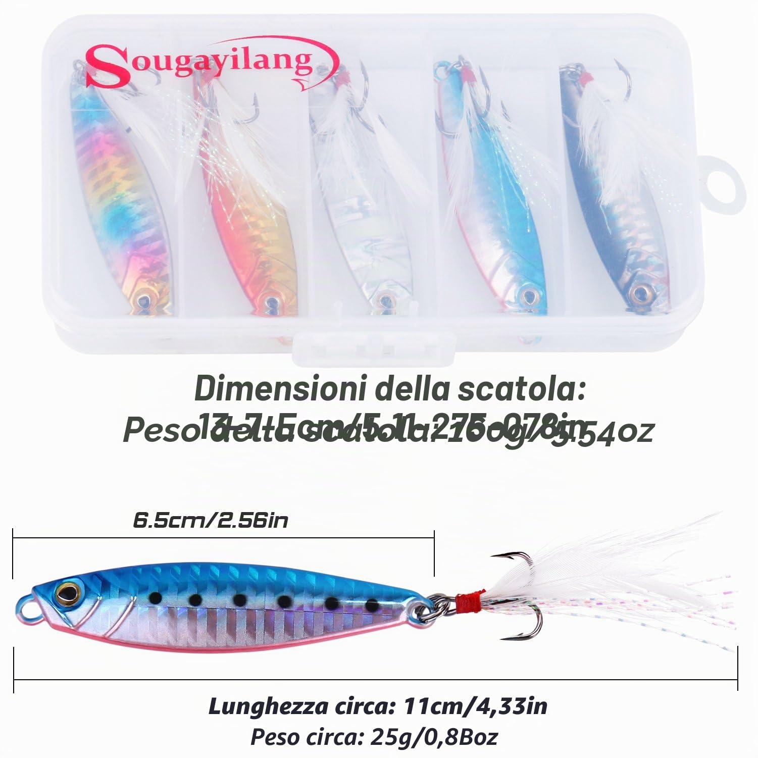 Sougayilang Jigs esche da pesca che affondano cucchiai di metallo micro esca jigging
