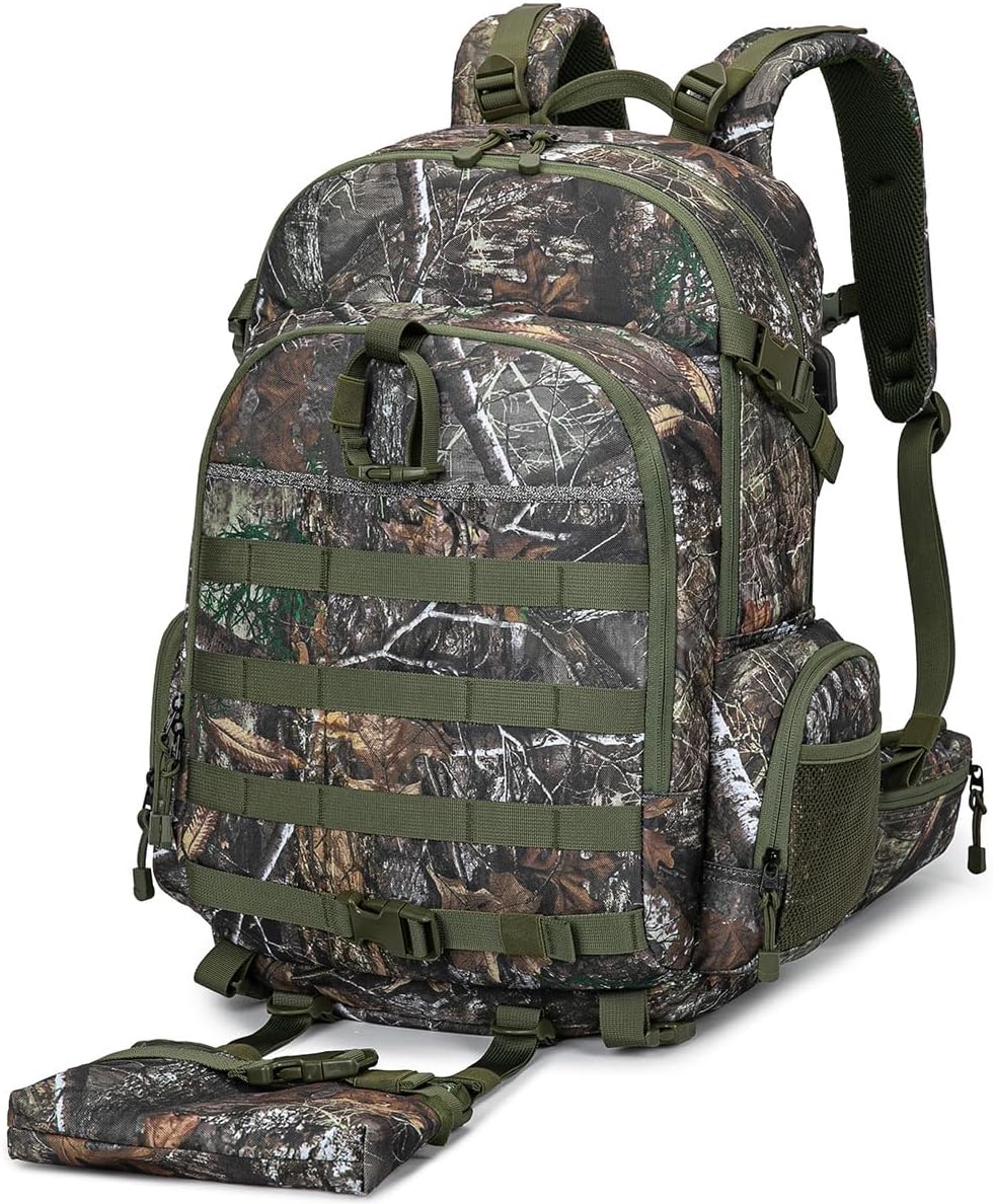 TIANHAOPIU Pro 48L Tactical Hunting Backpack, Military Molle Camo System with Knife Compartment, Hydration,USB Port Ready for Outdoor Camping Hiking