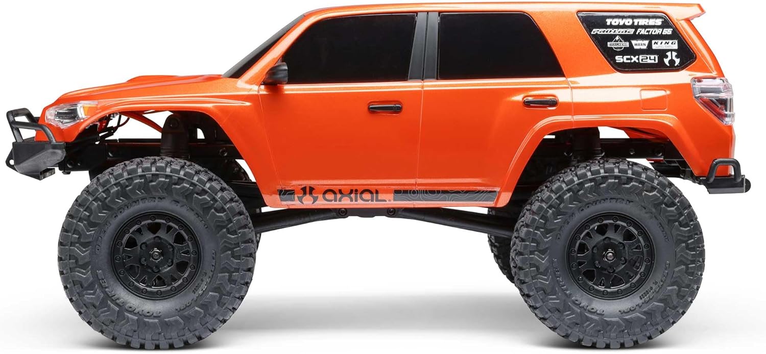 Axial RC Truck 1/24 SCX24 Toyota 4Runner 4X4 RTR Brushed Rock Crawler, RTR (Battery and Charger Included), Orange, AXI-2035T1