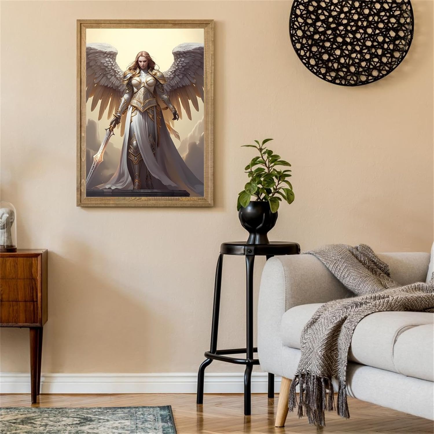 NSUAJOF Diamond Painting Kits DIY Full Round Drill an Angel in Armor Soft Canvas Personalized Design, 5D Art - Home Wall Decor & Great Gift for Family Friends 20x30 Inch