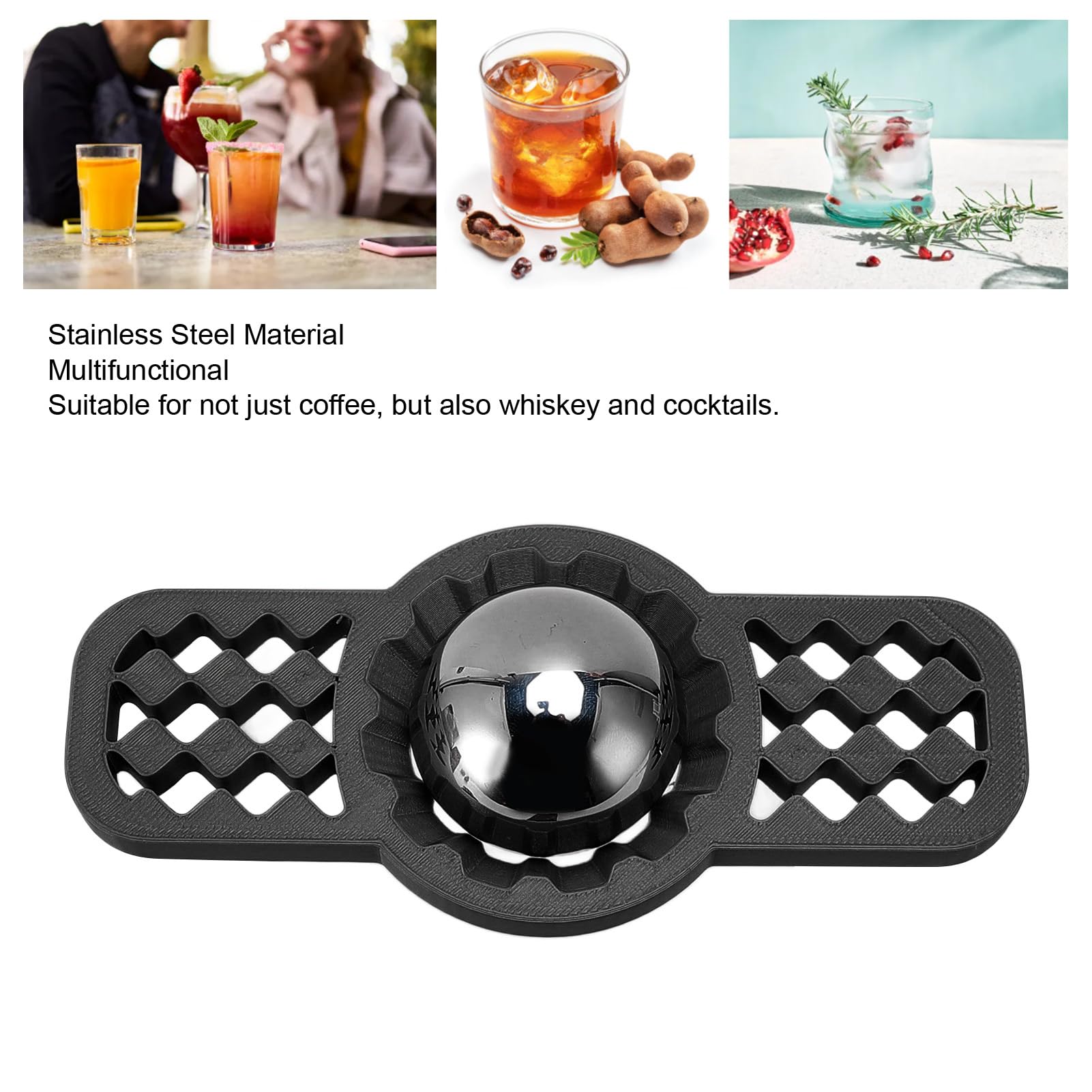 Gsycle Espresso Cooling Ball, Stainless Steel Reusable Coffee Freezer Ball Coffee Chiller Espresso Maker Accessories for Coffee or Wine (Black)