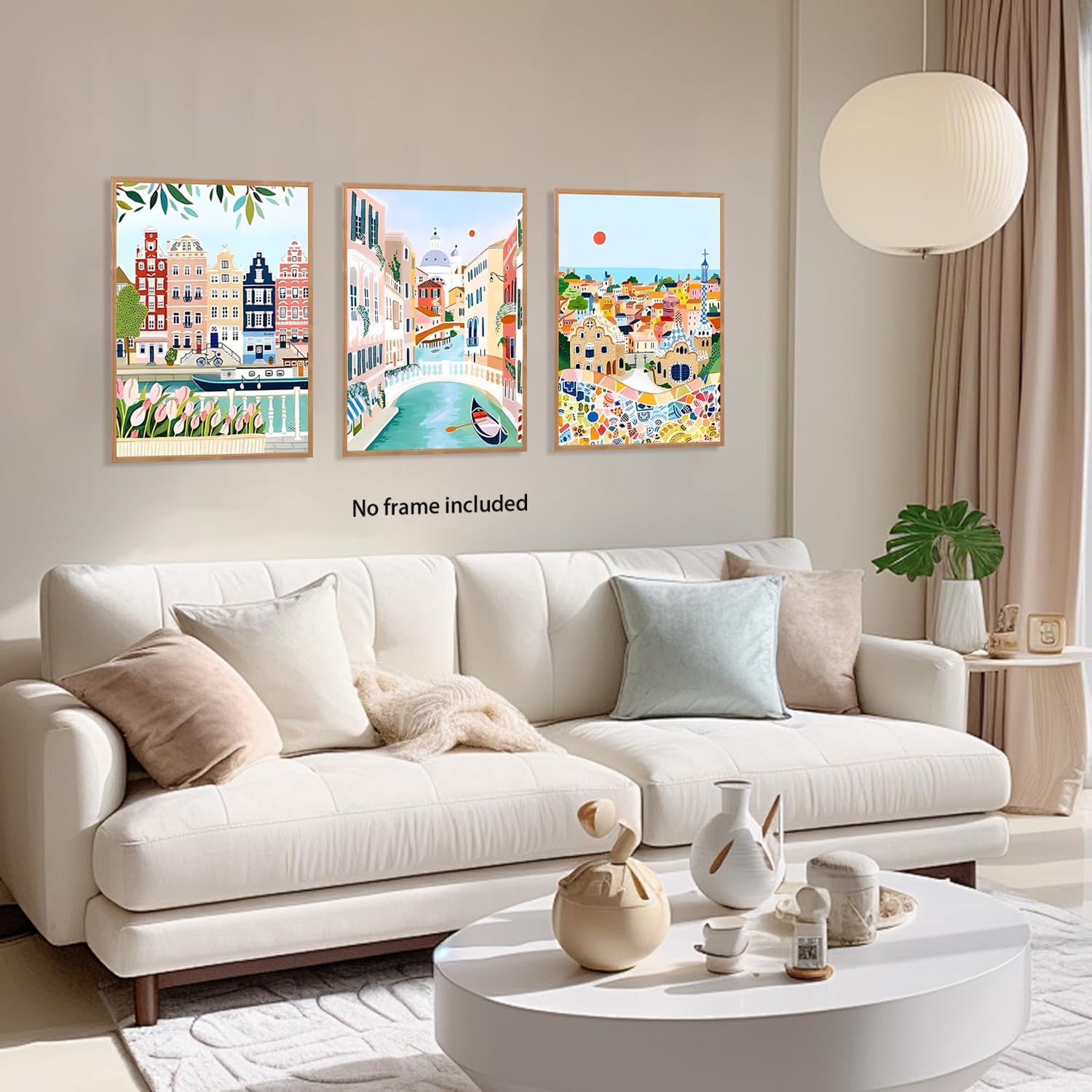 Chmylon Vintage Travel Posters Set of 3, Amsterdam, Venice and Barcelona City Wall Art, Colorful European Canvas Prints for Living Room, Bedroom and Home Decor, 12 x 16 Inches, Unframed image 3