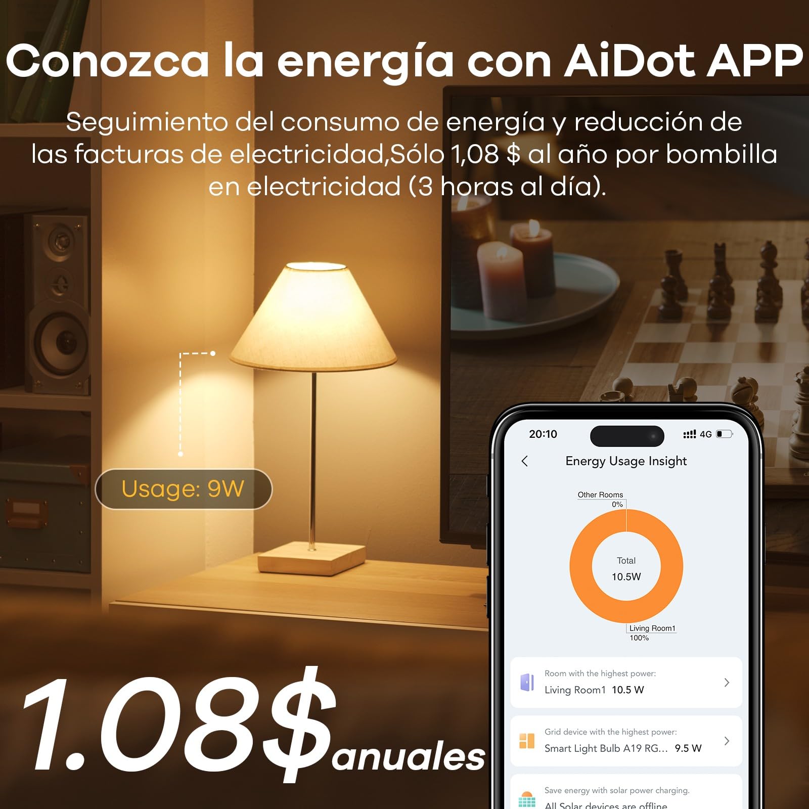 Linkind Matter Smart RGBTW Bombilla, WiFi LED E27, Bombilla Multicolor RGB/RGBTW 1800K-6500K, Compatible con Alexa Google Home, 9W equivalente a 60W, paquete de 4