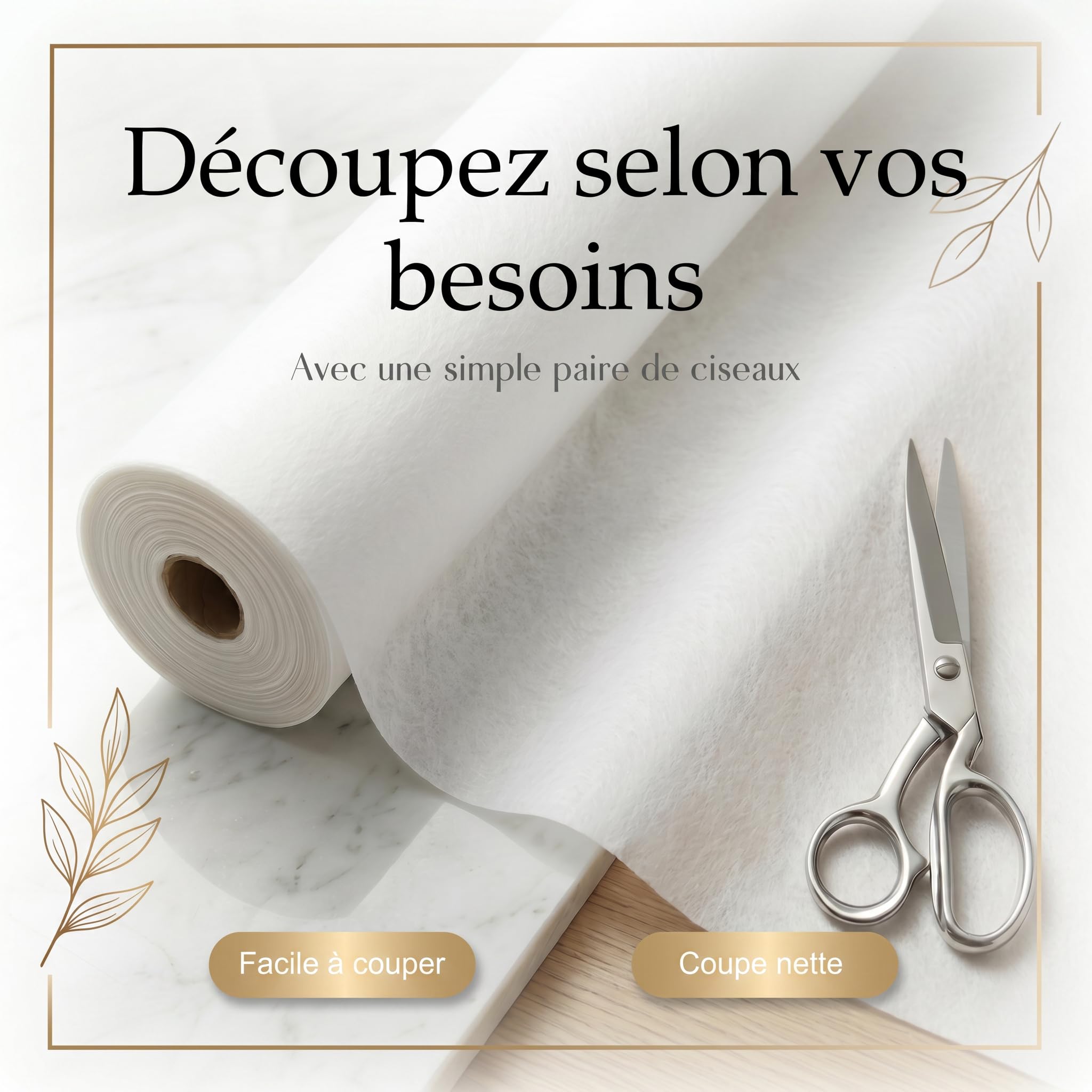 Tenture mariage intissé 80CM X 100M - plafond de decoration - Rouleau de tissu blanc découpable pour baby shower, communion, bapteme, anniversaire