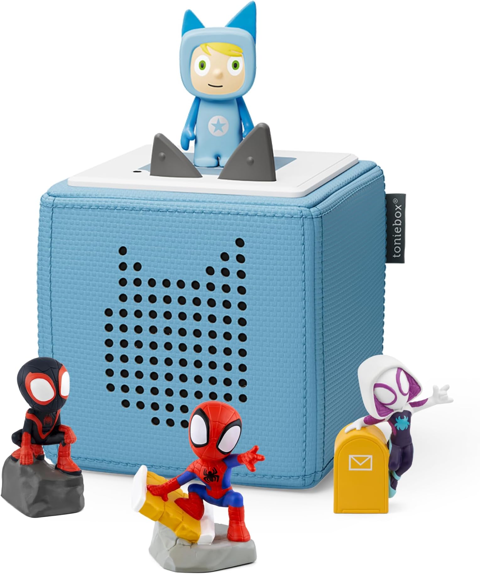 toniesToniebox Marvel Spidey & Friends Bundle including 1 Creative & 3 tonies - Spidey, Ghost Spider & Miles Morales, Blue