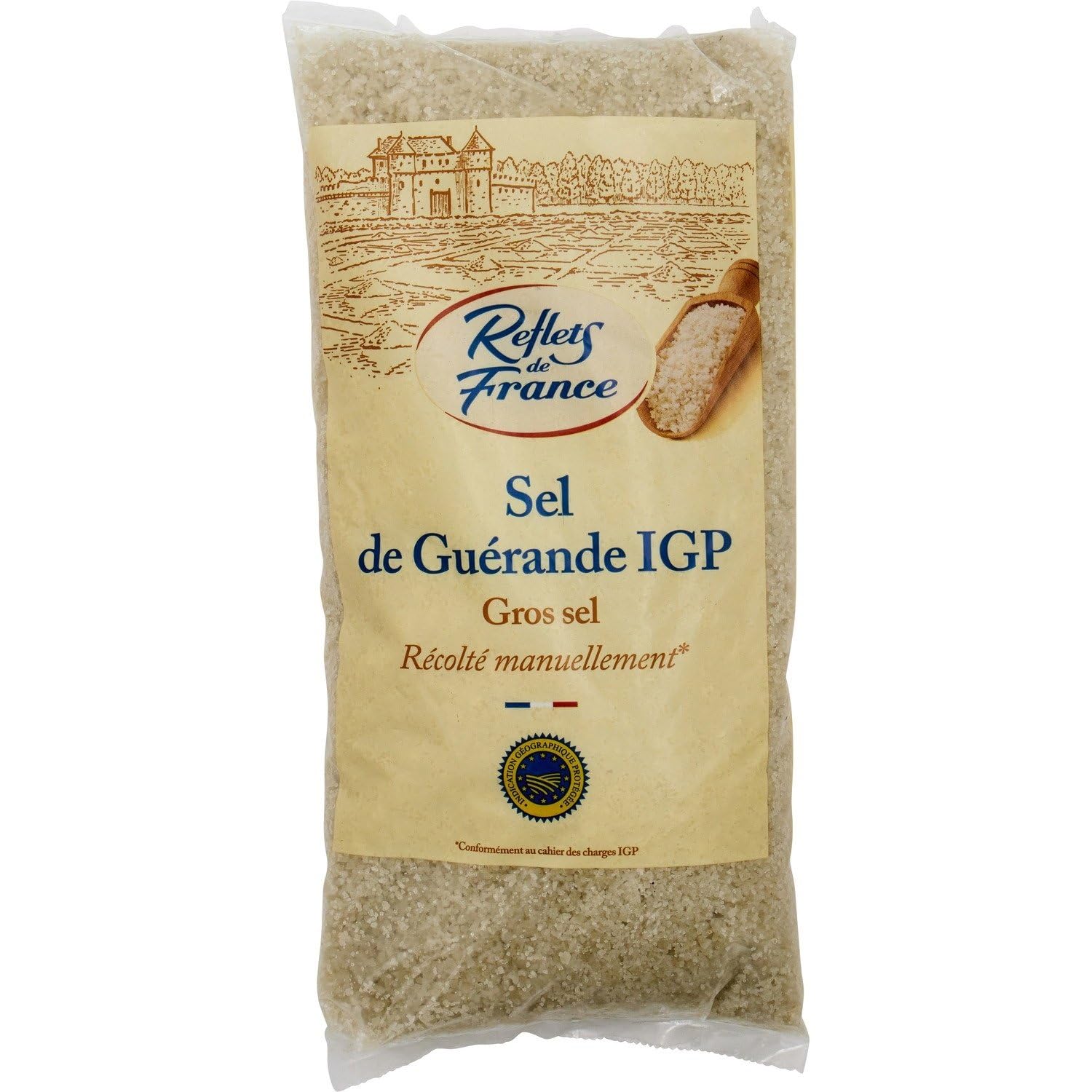 REFLETS DE FRANCE – Sel Gros de Guérande Authentique, Parfait pour Assaisonnement et Cuisine (Sachet 1kg) - Le Lot De 4