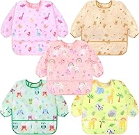 Vista 19 de Accmor 5 Pack Long Sleeve Bibs, Baby Smock Waterproof Sleeved Bib Smock for Baby Toddler 6-36 Months