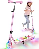 Gyroor KS2 Kids Electric Scooter: Safe 5 MPH Speed, LED Lights, Foot Sensor Start, Adjustable Handlebar for Ages 6-12