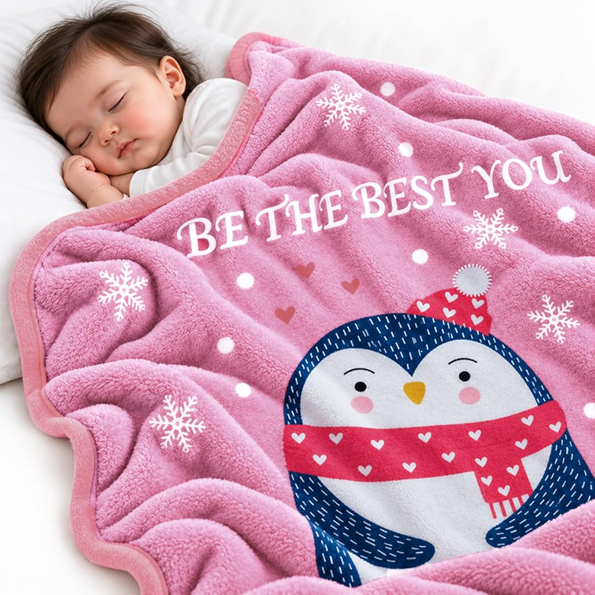Baby Winter Blanket, Soft Fleece Thick, Reversible