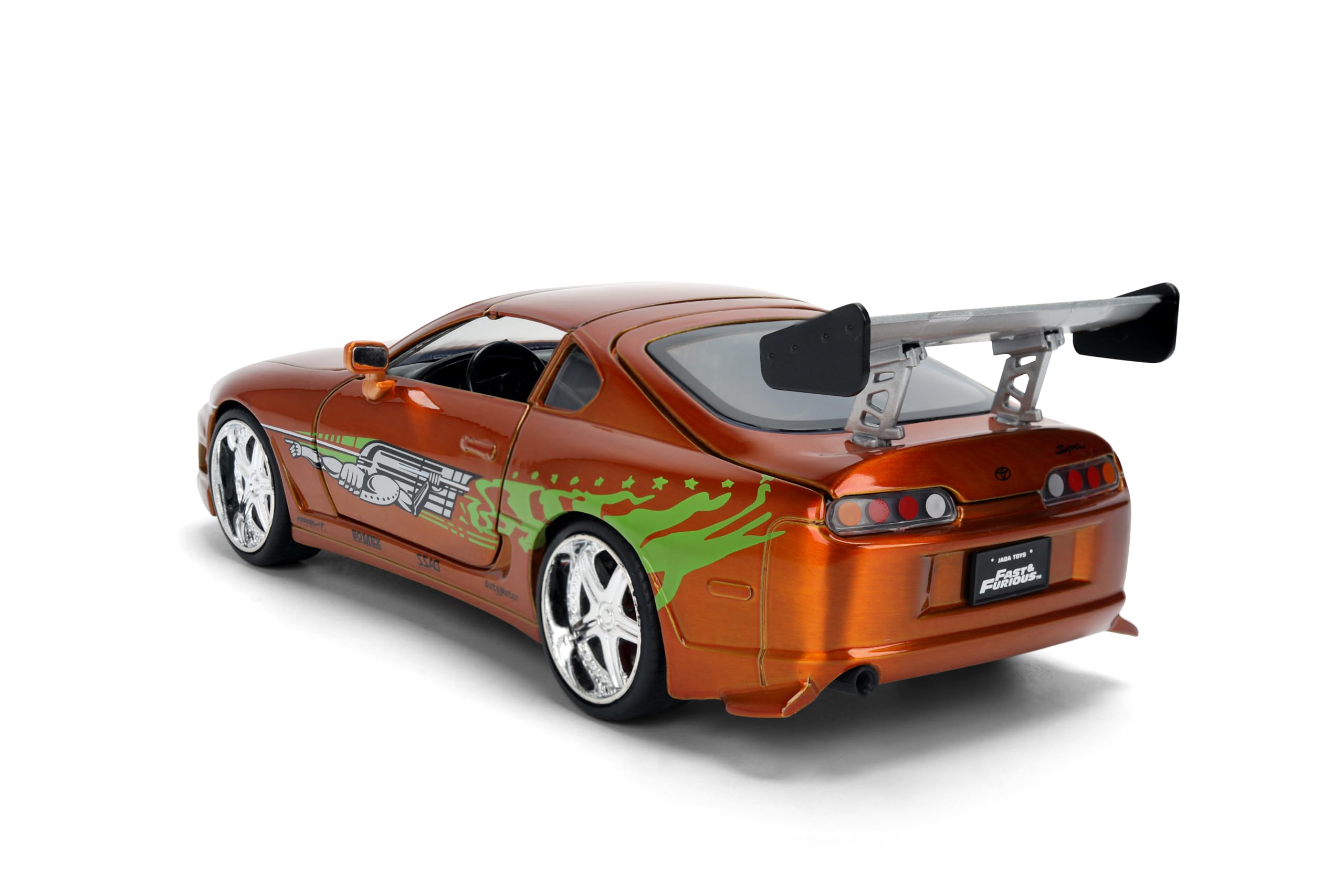 Modellino di auto pressofuso compatibile con Fast & Furious 25th Anniversary Edition 1:24 Brian's Toyota Supra in colore spazzolato di Jada