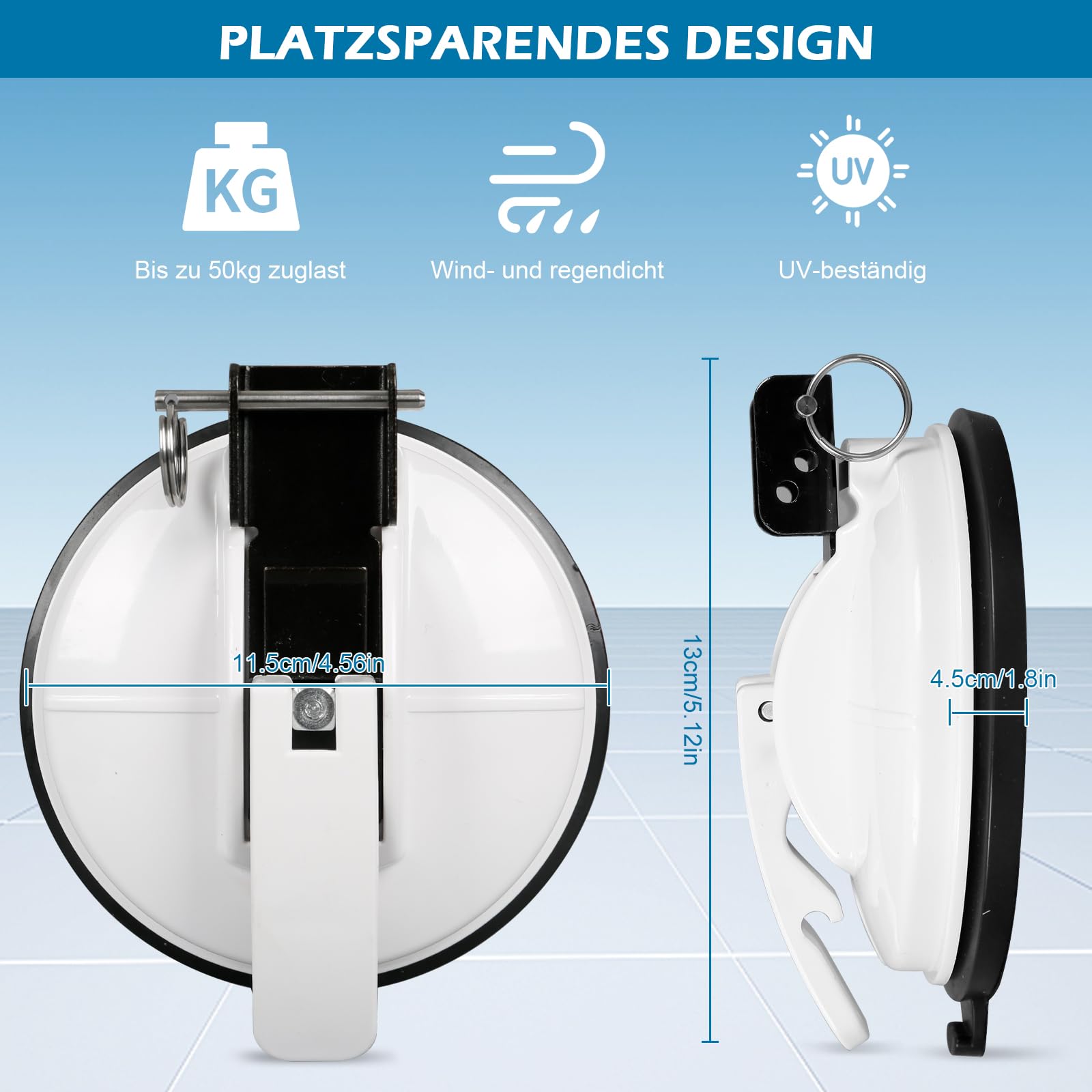 2 piezas de soporte para toldo, soporte para pie de toldo para Thule Fiamma y DOMETIC, Compatible con VW T6 T5 T4 T6.1 Ford Nugget Vans Camper Caravana Autocaravana (Blanco)