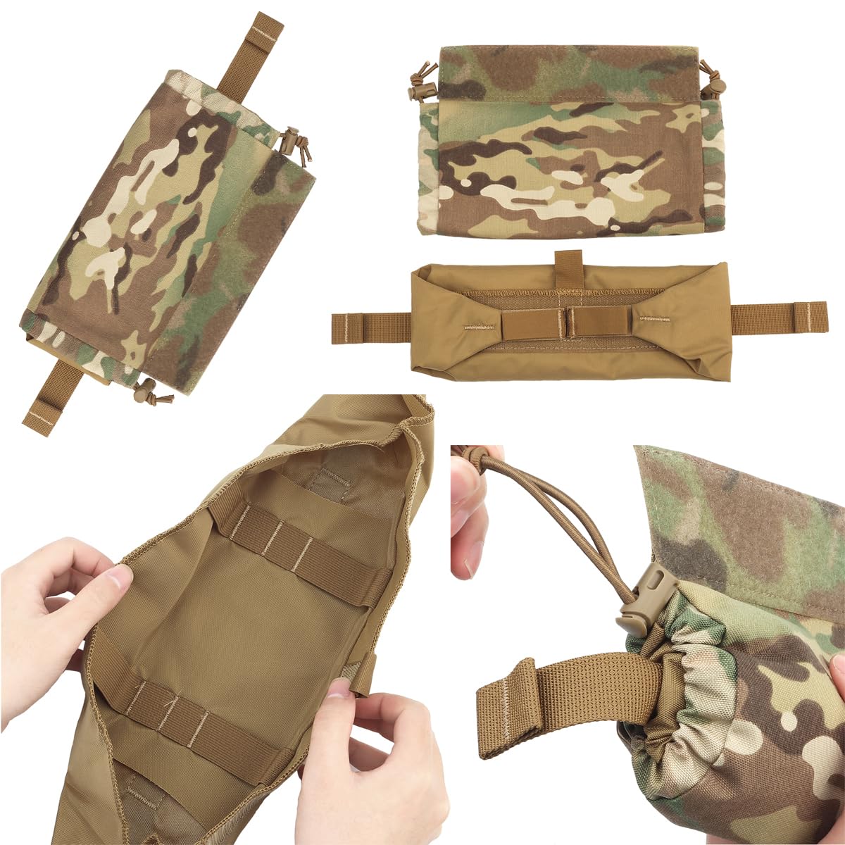 Tactical Roll Up Dump Packet Trauma Pouch IFAK First Aid Kit Bag Everyday Carry Medical Storage Pocket for MOLLE Chest Rigs