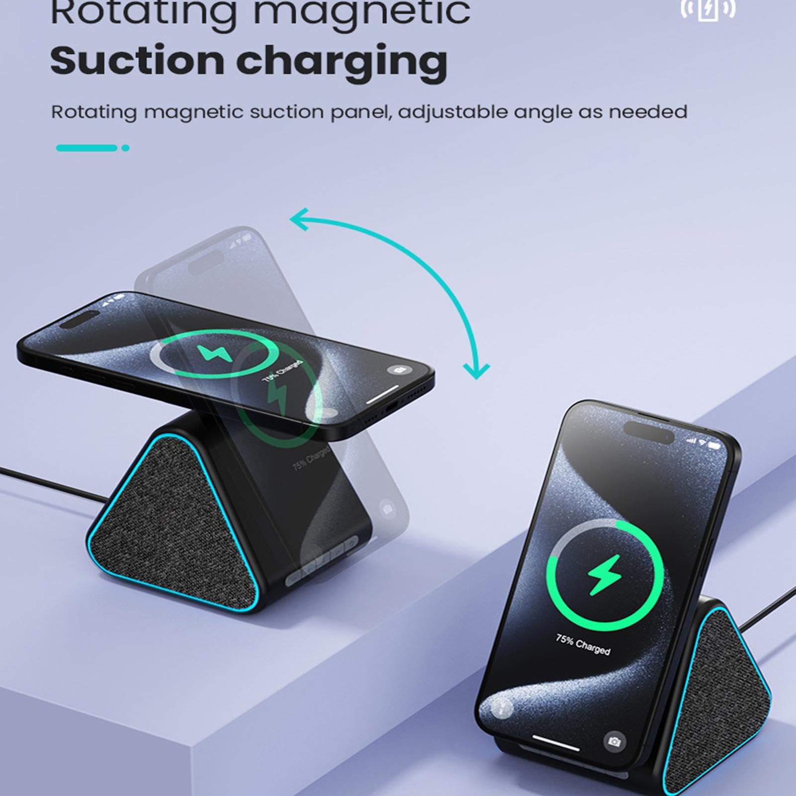 Chargeur sans fil magnétique, base de charge rapide magnétique sans fil