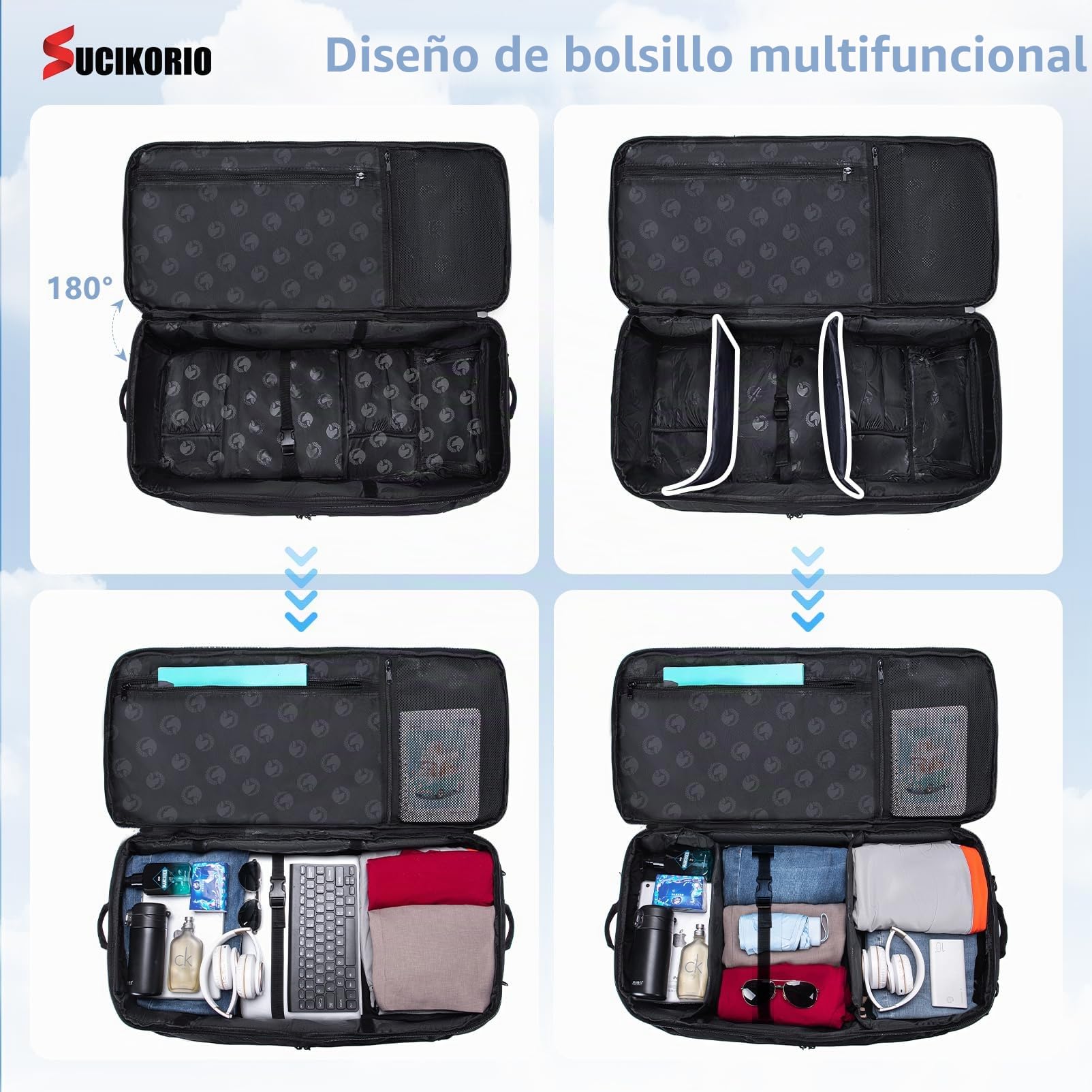 Bolsa de Viaje con Ruedas Impermeable 3 en 1 Militar Mochila Viaje Cabina Avion Bolso de Mano con Candado de Combinación 80L XL Bolsa de Equipaje Grande Tactica Maleta para Mujer Hombre