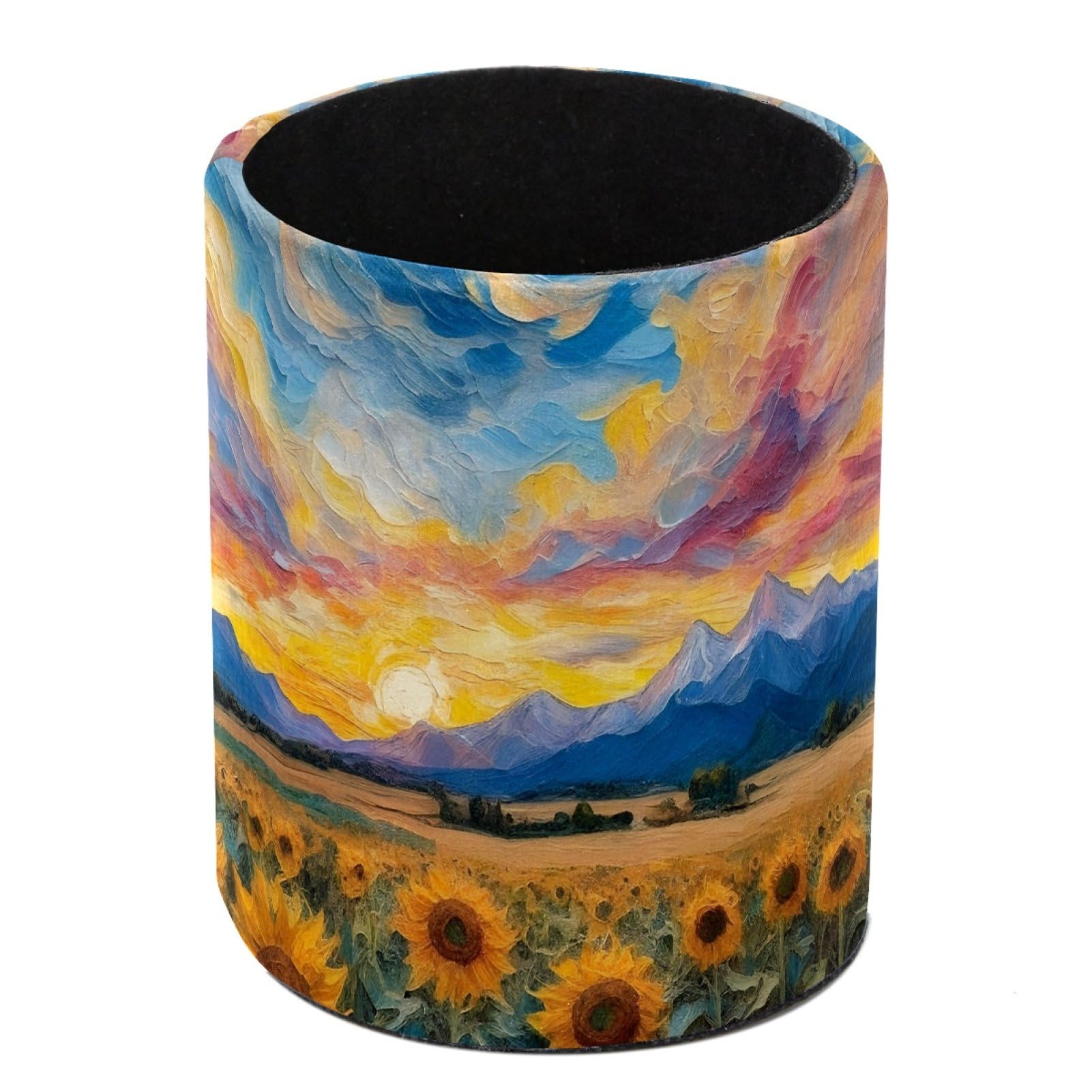 FWJZDSP Sunset Sunflower Pencil Cup Pen Organizer Makeup Brush Holder for Office Home Countertop Desk Accessory Storage