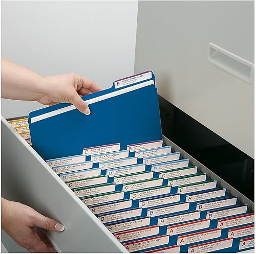 Miniatura 7 de Smead 21541 Carpetas recicladas Expansión de una pulgada 13 Tapa Superior Letra Azul Oscuro 25Caja