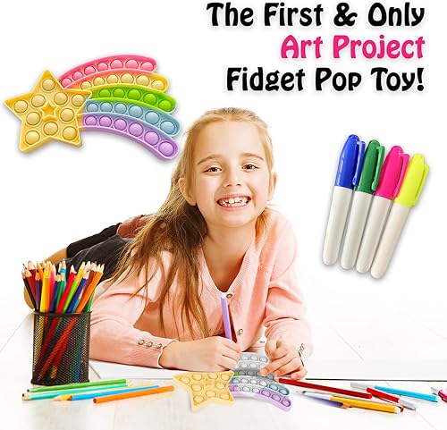 Miniatura 3 de Star Pop Its - Juguete para ansiedad de Navidad, proyecto de artes y manualidades, nuevo juguete con marcadores, para niños y niñas, juego sensorial
