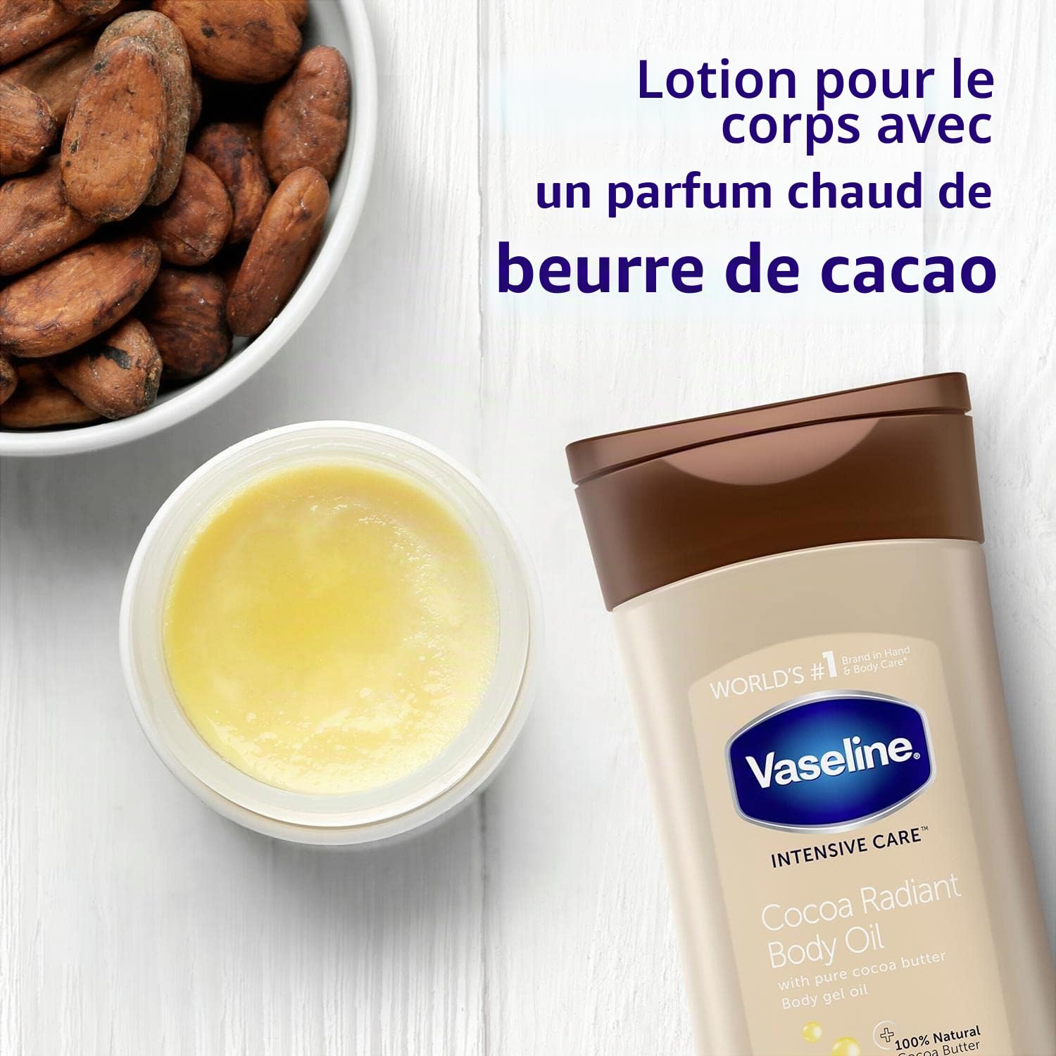 Vaseline – Lot de 3 gels Intensive Care pour le corps au beurre de cacao, 200 ml