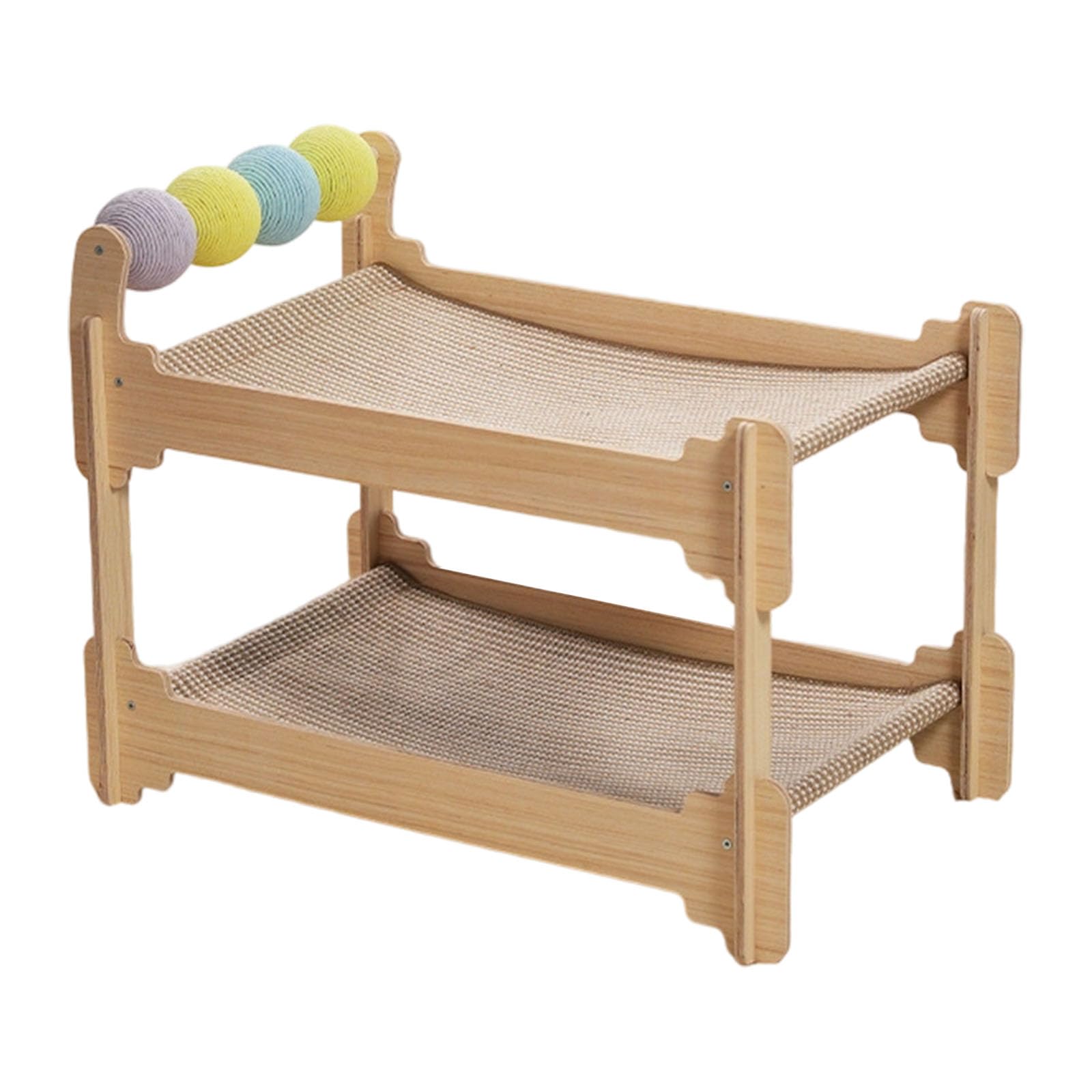 Arbre à chat avec poteau en sisal et cadre en bois pour chat d'intérieur - Modèle stable