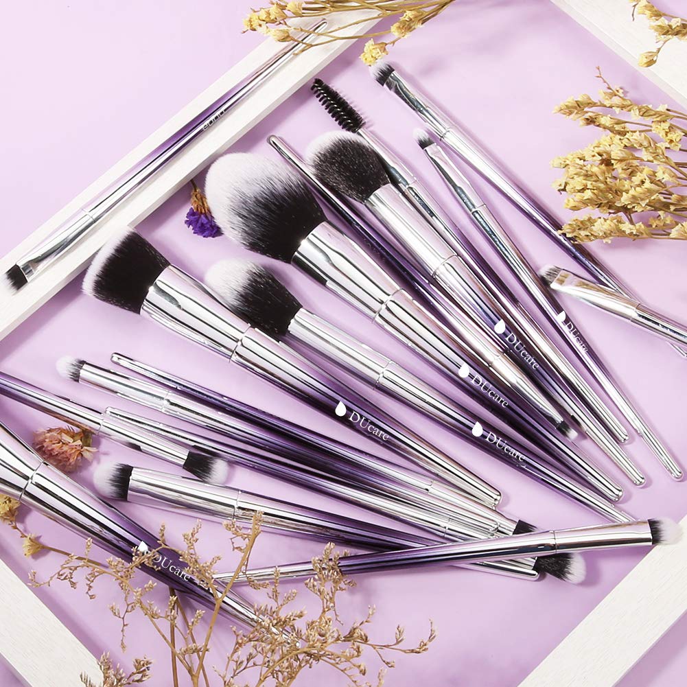 Brushes For Makeup, DUcare 17Pcs Makeup Brushes Set Eyeshadow Concealer Powder Contour Kabuki Foundation Lip Blending Eyebrow Brush and Comb