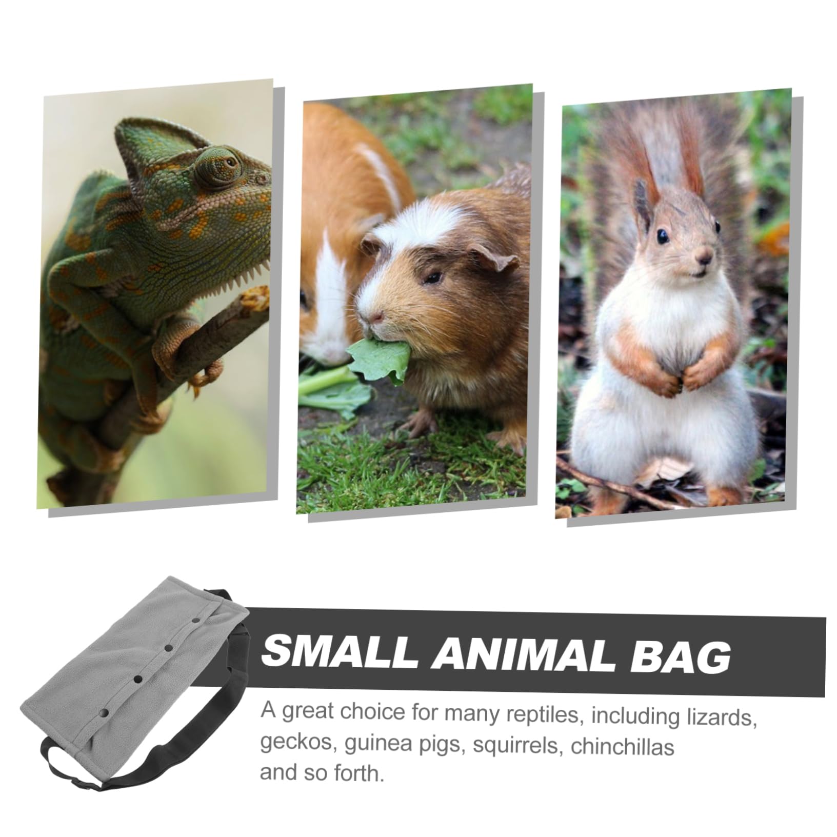 BESPORTBLE Bolsa de Transporte para Reptiles y Lagartos Portátil Multifuncional de Lona Gris, Tamaño Mediano, para Viajes al Aire Libre, Adecuada para Camaleones, Serpientes y Mascotas