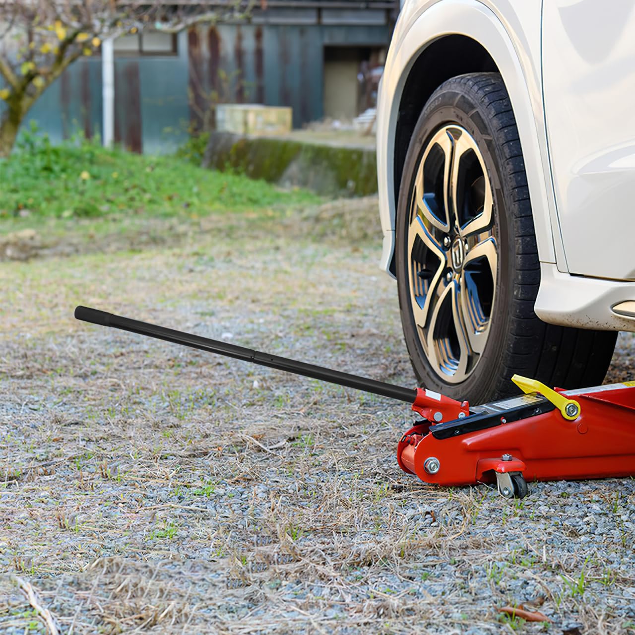 NOLITOY Poignée de cric de rechange de 45 cm, tige de cric horizontale hydraulique inférieure, levier pour plancher de 3 tonnes, accessoires de voiture