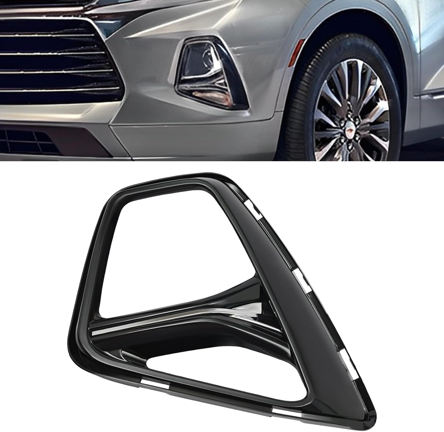 Headlight Lamp Bezel Compatible with Chevy Blazer Premier 2019-2022, Driver Side Black Headlight Assembly 84538966, 84538967 (Driver Side)