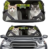 Vista 49 de GENANY Parasol Divertido para Parabrisas de Pareja de Perros Golden Retriever Lindos para Coche SUV Camión (55x30 Pulgadas), Parasol