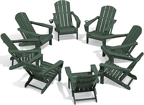 Vista 37 de SERWALL Silla Adirondack plegable ajustable verde
