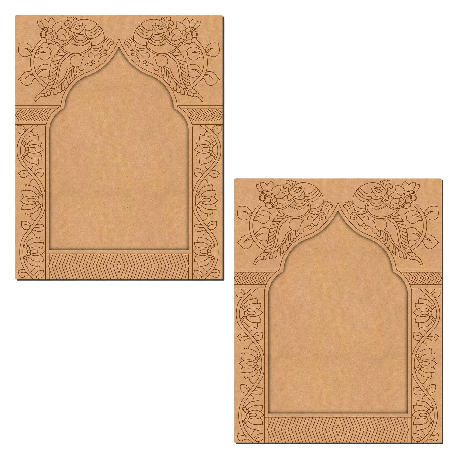 WRAPPING STUDIO MDF Board for Lippan Art - Pre-Marked Jharokha Design Cutouts for Craft, Painting, DIY Projects - Eco-Frie...