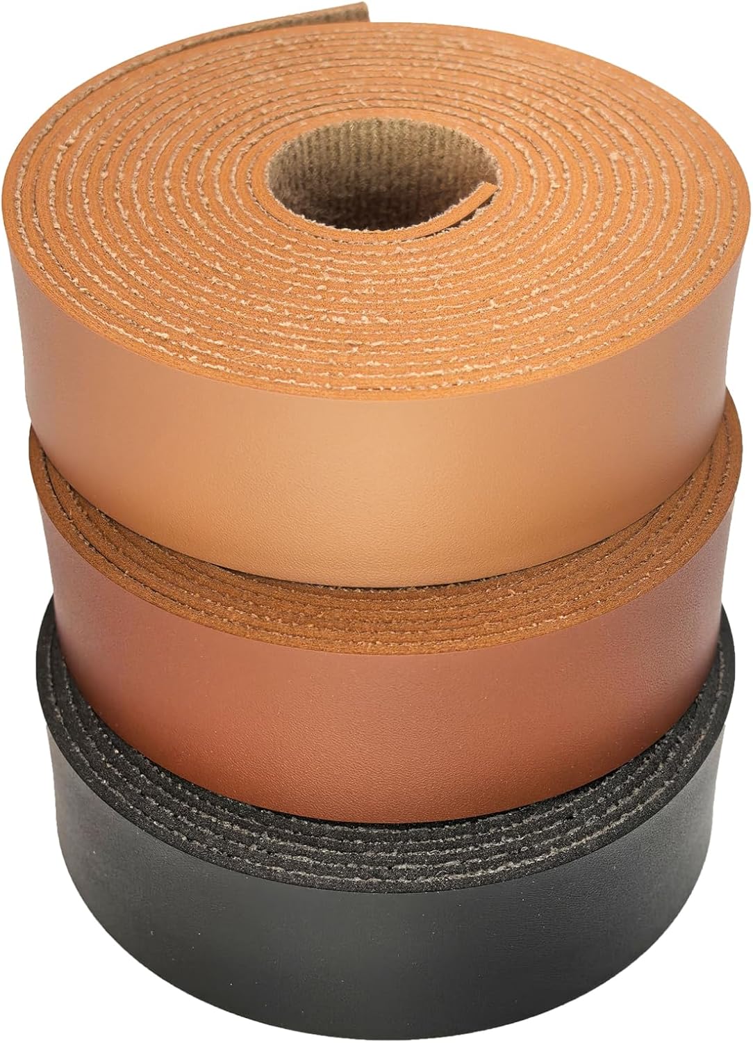 Wento 3/4'' Wide by 180'' Long Faux Leather Straps Thick Leather Strips for Crafts Vegan Leather Faux Leather Strips 3 Color Mixed