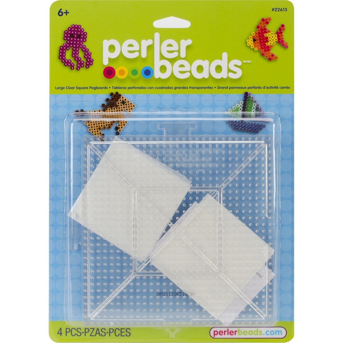 Plaques Perler perles à repasser transparentes grand format carré lot de 2 supports