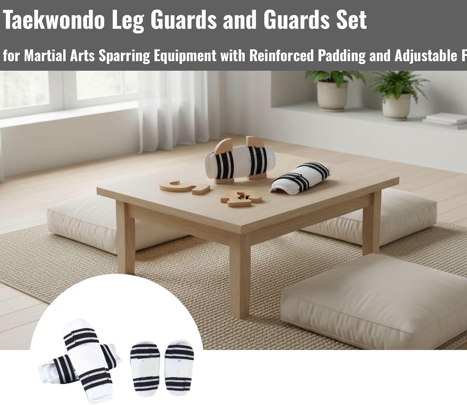 Martial Arts Leg Guards and Guards Set for Sparring Protective Gear Training Equipment