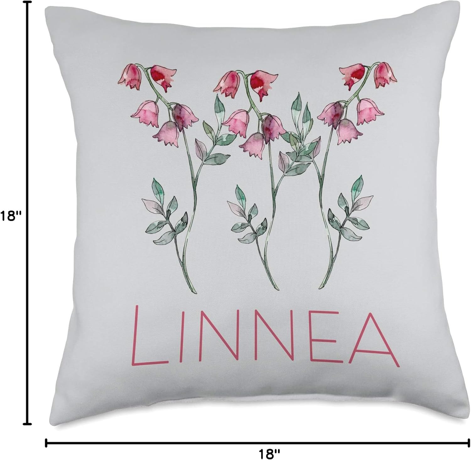 Linnea Flower Twinflower Wildflower Pink Flowers Throw Pillow