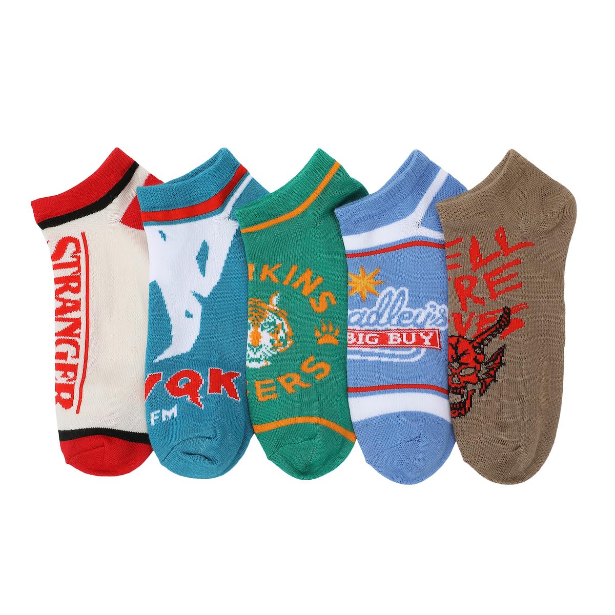 Bioworld Women's Stranger Things Season 5 Official Licensed Merchandise Ankle Socks 5-Pack – Netflix Gift Set For Men, & Teens