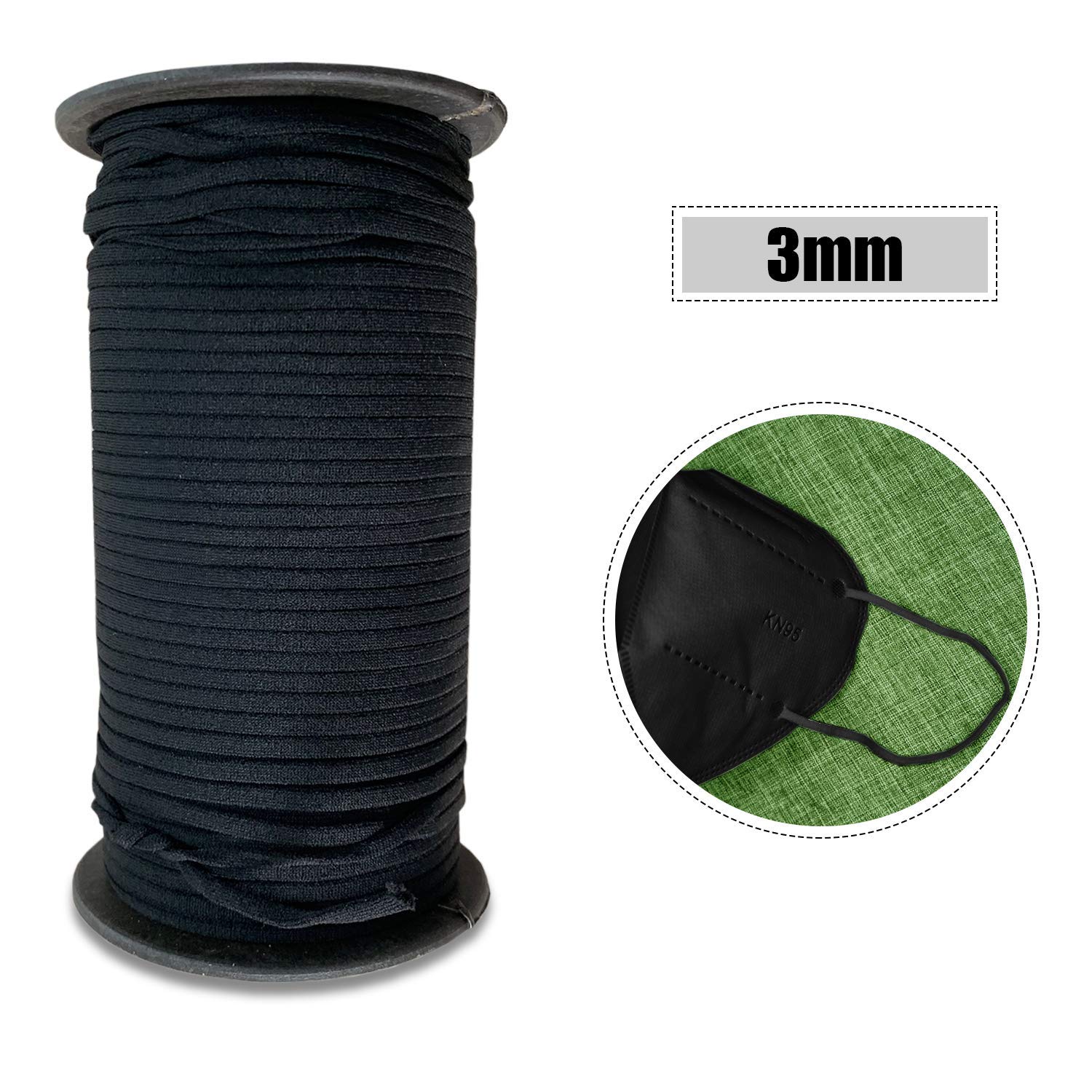 Fascia Elastica Per Cucito 4 Mm X 50 M - Bianca Per Abbigliamento E Fai Da Te - Foto 2