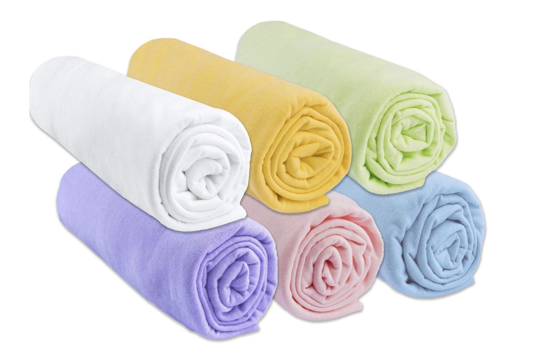 Easy Dort | Lot de 6 Draps Housse 60x120 cm Lit Bébé Berceau Lit Parapluie | 100% Coton Jersey | Extensible | Coloris Mixte | Sommeil sain | Certifié Oeko-Tex | Fabriqué en Europe