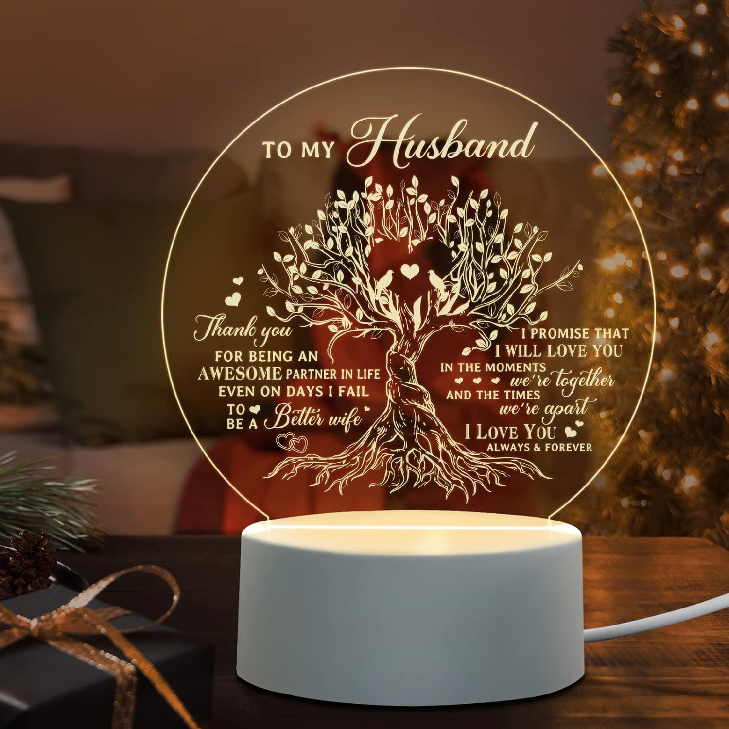 BeneCharm Christmas Gifts for Husband, Husband Birthday Gift Acrylic