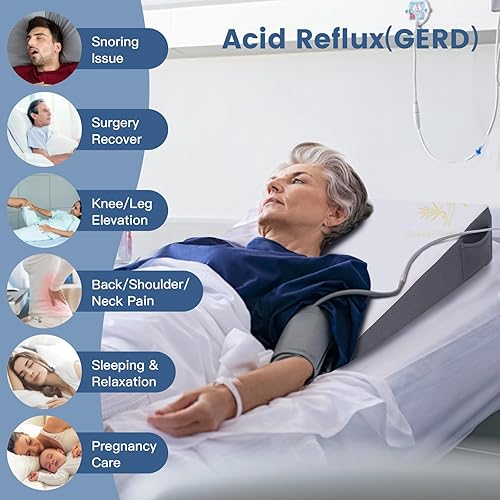 Miniatura 4 de Almohada de cuña de cama para dormir y descansar, almohada de espuma viscoelástica de gel para espalda, alivio del dolor de rodilla después de la