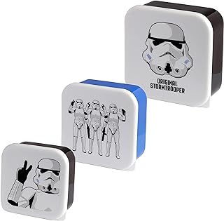 Puckator The Original Stormtrooper Set of 3 Lunch Box Snack Pots M/L/XL - Lunchbox with Multi Compartments - Small Food Containers - Lunchbox for Adults and Kids - Girls Boys Lunchbox - Snack Storage