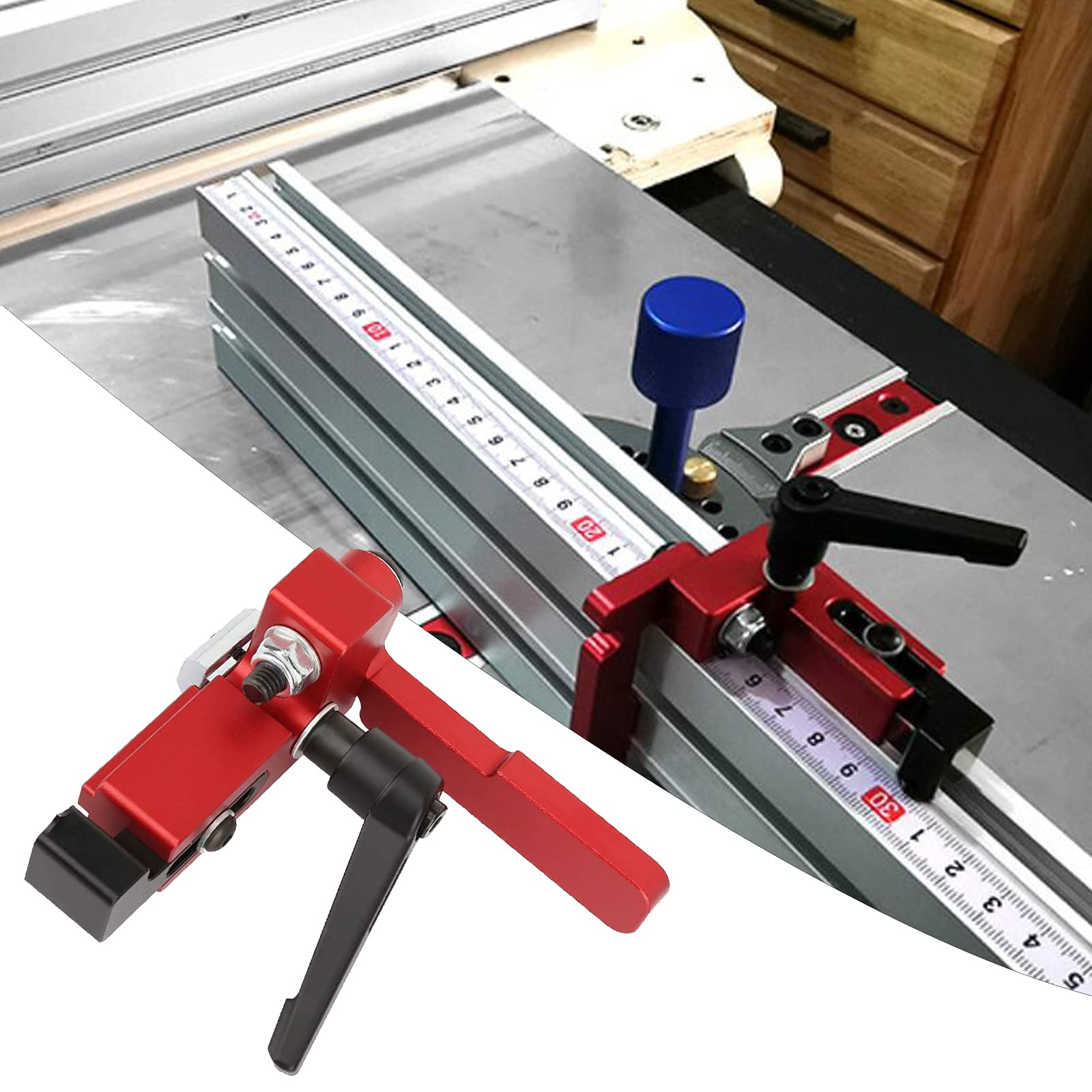 Ferma Per Binario A T - Per Lavorazione Legno | Acciaio | Regolazione Di Precisione | Per Tipo 75 T-Track - Foto 7